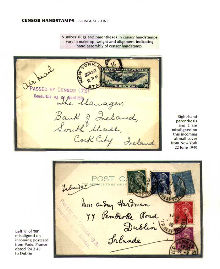 Censor Handstamp - 2-Line Bilingual with number