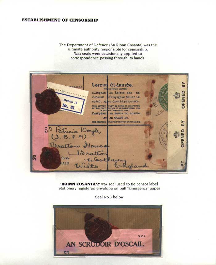 Establishment of Censorship - Department of Defence Wax Seals