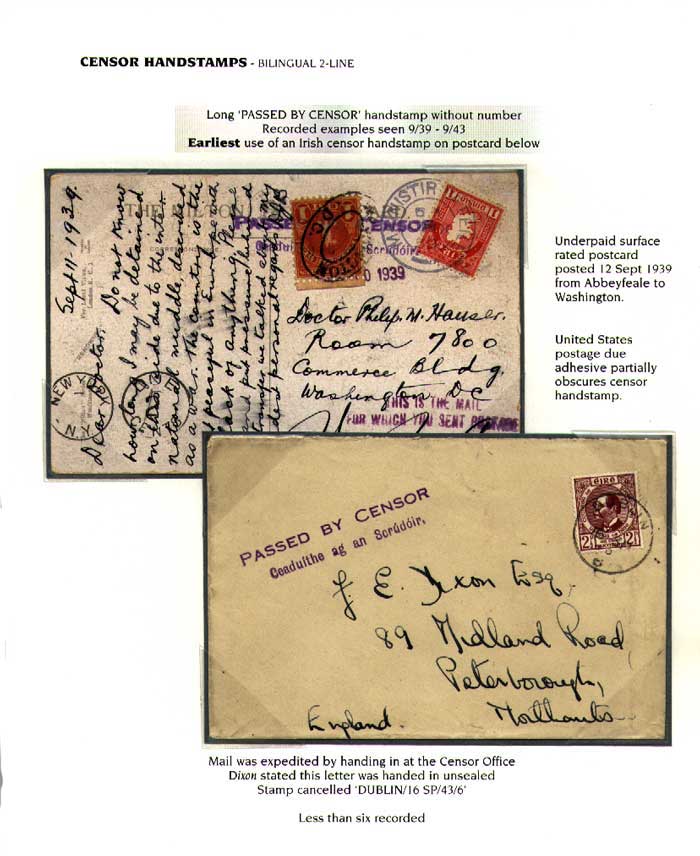 Censor Handstamp - 2-Line Bilingual without number